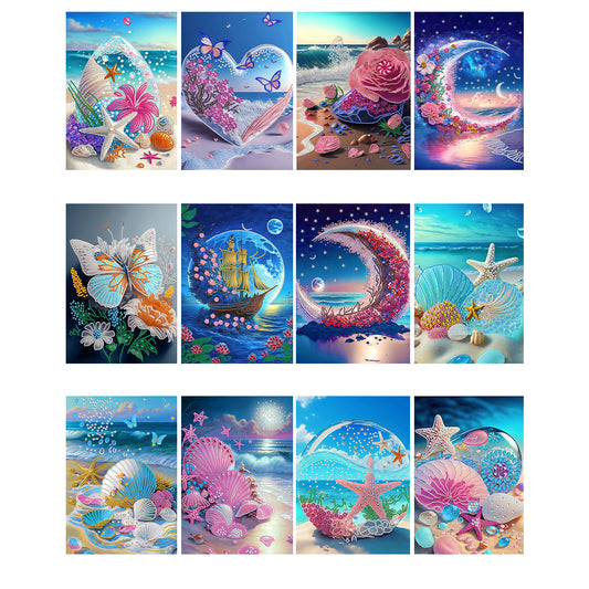 Dreamy Seaside Beach Shells - Special Shaped Drill Diamond Painting30*40CM