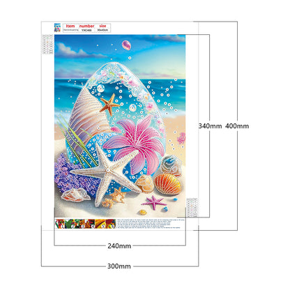 Dreamy Seaside Beach Shells - Special Shaped Drill Diamond Painting30*40CM