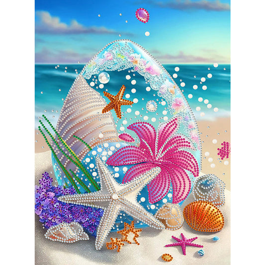 Dreamy Seaside Beach Shells - Special Shaped Drill Diamond Painting30*40CM