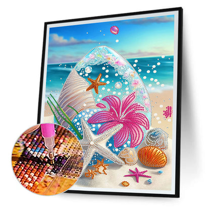 Dreamy Seaside Beach Shells - Special Shaped Drill Diamond Painting 30*40CM