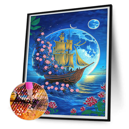 Dream Seaside Sea Cruise - Special Shaped Drill Diamond Painting 30*40CM