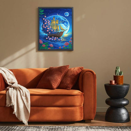 Dream Seaside Sea Cruise - Special Shaped Drill Diamond Painting 30*40CM