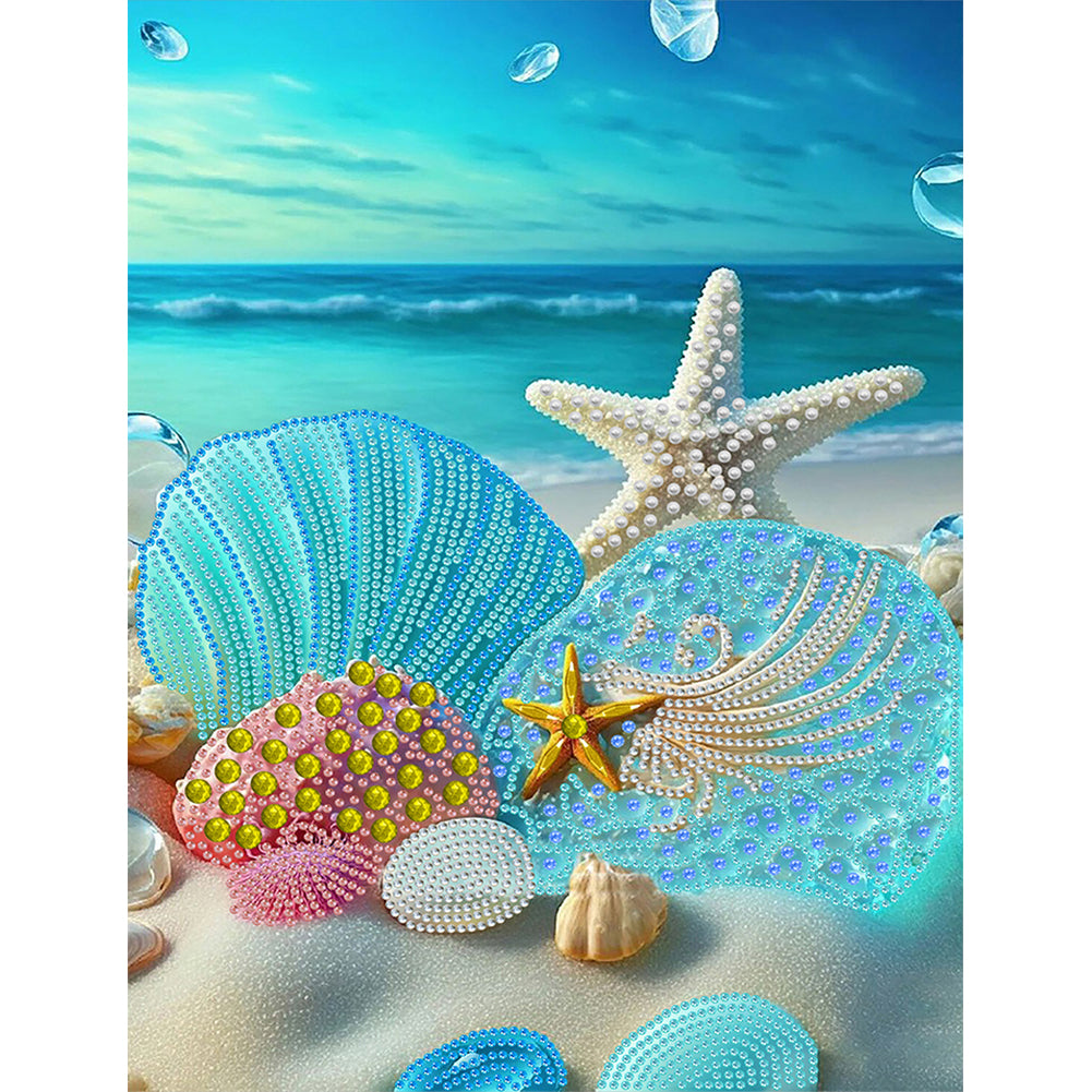 Dreamy Seaside Beach Shells - Special Shaped Drill Diamond Painting30*40CM