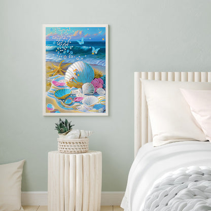 Dreamy Seaside Beach Shells - Special Shaped Drill Diamond Painting 30*40CM