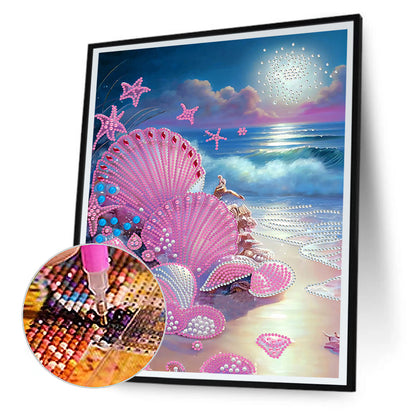 Dreamy Seaside Beach Shells - Special Shaped Drill Diamond Painting 30*40CM
