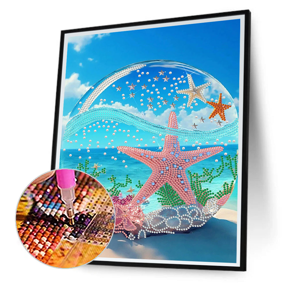 Dreamy Seaside Beach Shells - Special Shaped Drill Diamond Painting 30*40CM