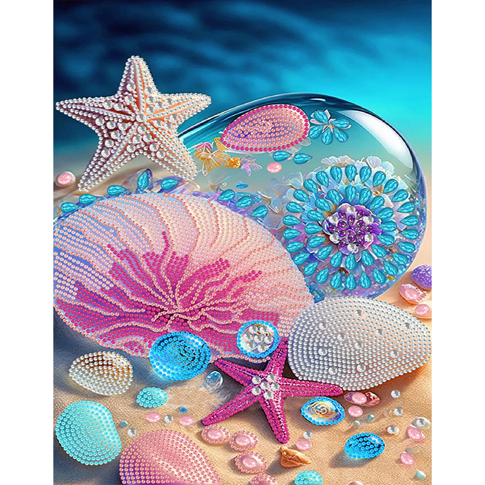 Dreamy Seaside Beach Shells - Special Shaped Drill Diamond Painting 30*40CM