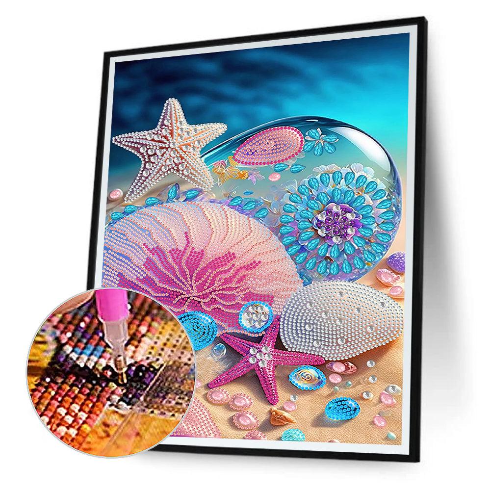 Dreamy Seaside Beach Shells - Special Shaped Drill Diamond Painting 30*40CM