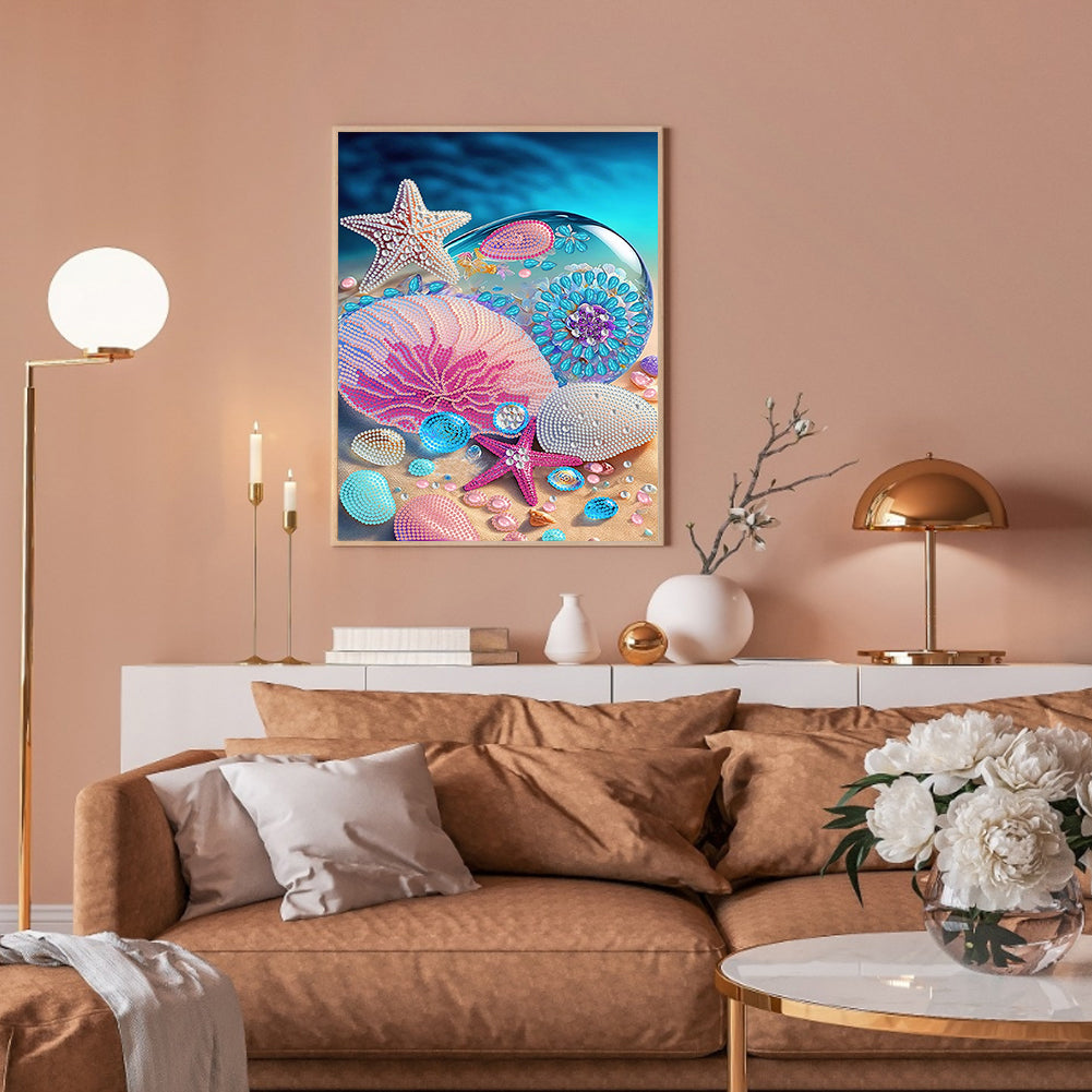 Dreamy Seaside Beach Shells - Special Shaped Drill Diamond Painting 30*40CM