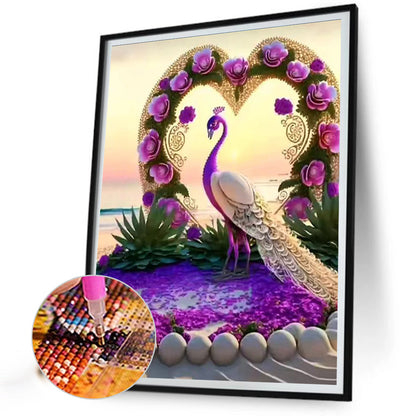 Gorgeous Peacock - Full Round Drill Diamond Painting 30*40CM