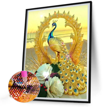 Gorgeous Peacock - Full Round Drill Diamond Painting 30*40CM