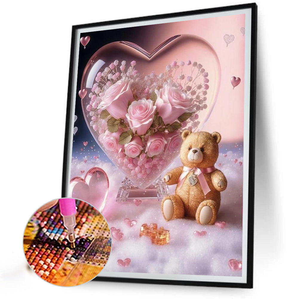 Love Bear - Full Round Drill Diamond Painting 30*40CM