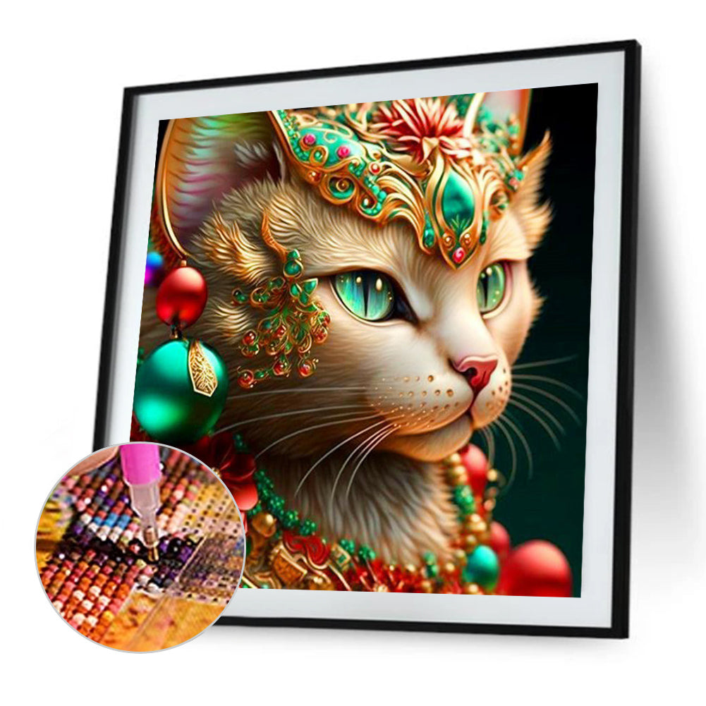 Gorgeous Cat - Full Round Drill Diamond Painting 30*30CM