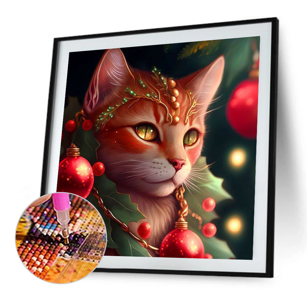 Gorgeous Cat - Full Round Drill Diamond Painting 30*30CM