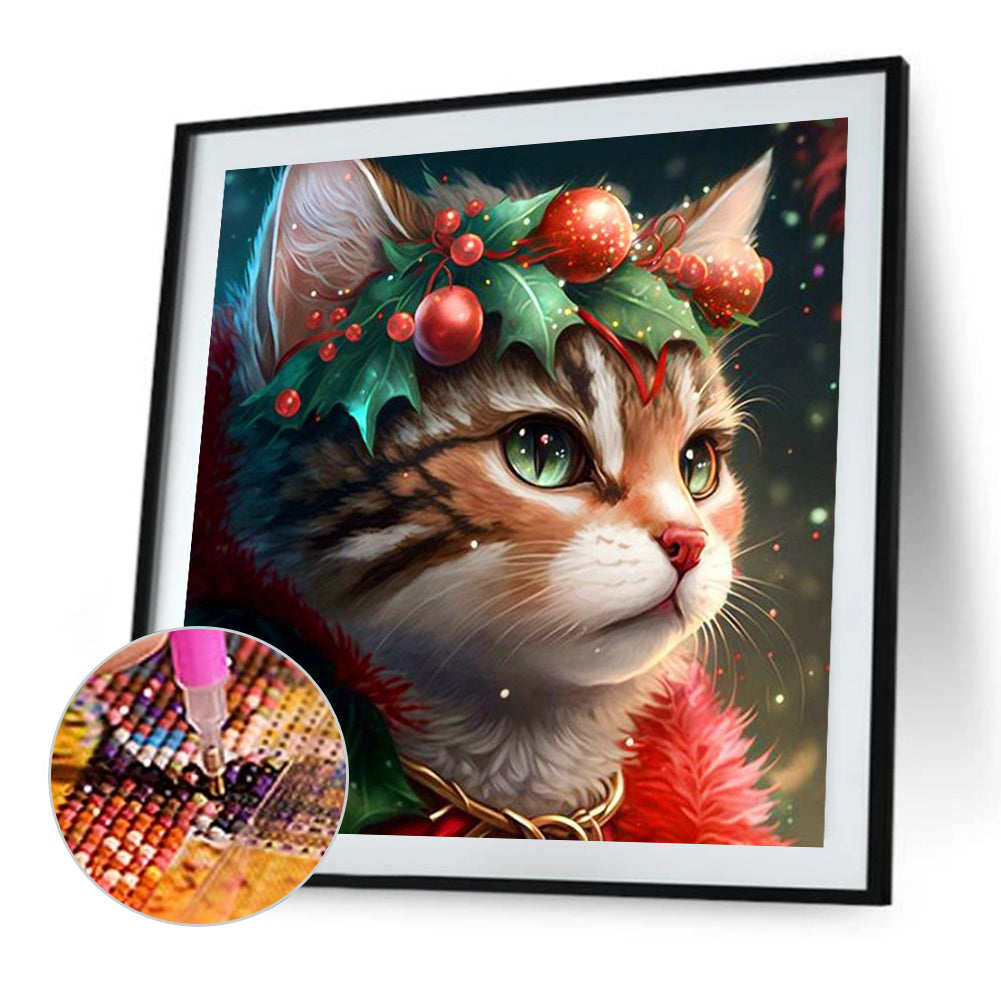 Gorgeous Cat - Full Round Drill Diamond Painting 30*30CM