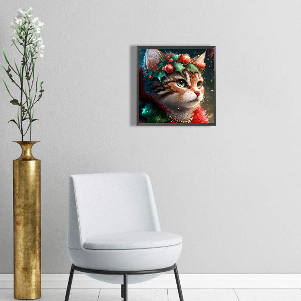 Gorgeous Cat - Full Round Drill Diamond Painting 30*30CM