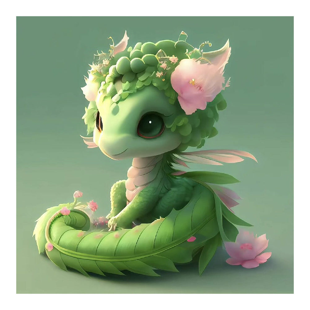 Gorgeous Green Dragon - Full Round Drill Diamond Painting 30*30CM