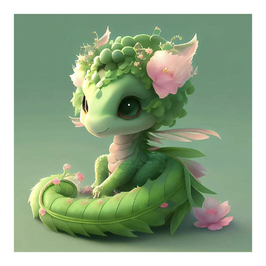 Gorgeous Green Dragon - Full Round Drill Diamond Painting 30*30CM