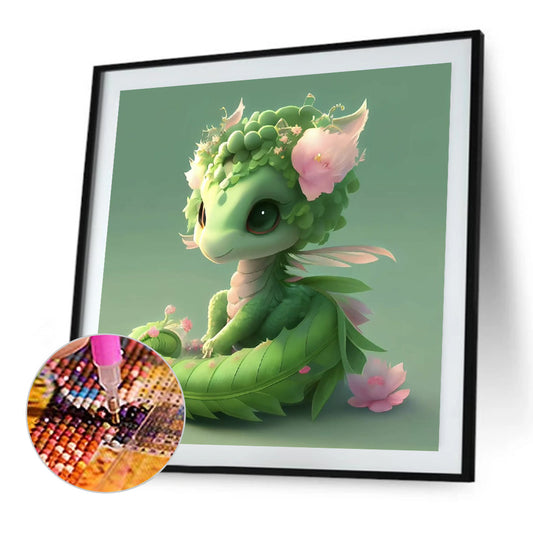 Gorgeous Green Dragon - Full Round Drill Diamond Painting 30*30CM