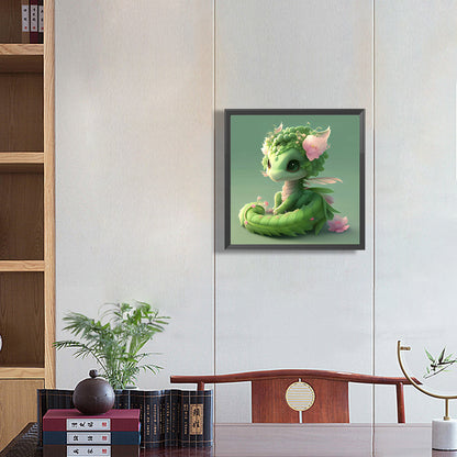Gorgeous Green Dragon - Full Round Drill Diamond Painting 30*30CM