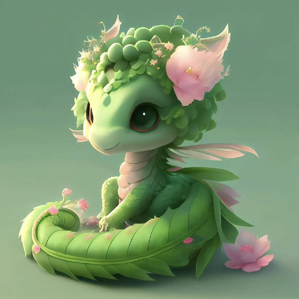 Fantasy Green Dragon - Full Square Drill Diamond Painting 30*30CM