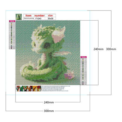 Fantasy Green Dragon - Full Square Drill Diamond Painting 30*30CM