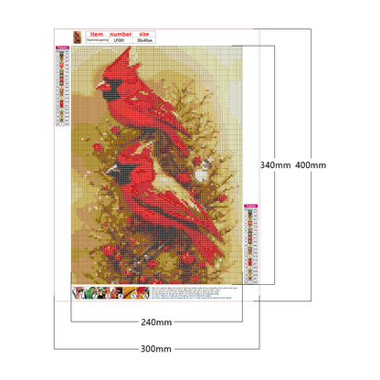 Cardinal Bird - Full Square Drill Diamond Painting 30*40CM