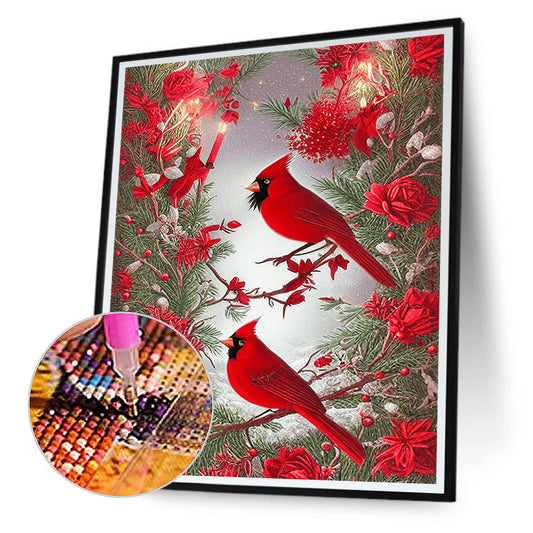Cardinal Bird - Full Square Drill Diamond Painting 30*40CM