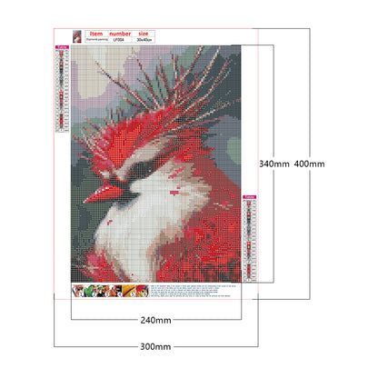 Cardinal Bird - Full Square Drill Diamond Painting 30*40CM