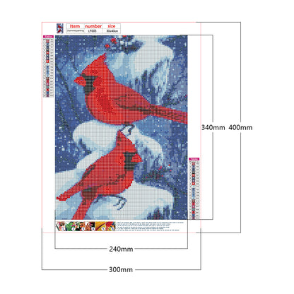 Cardinal Bird - Full Square Drill Diamond Painting 30*40CM