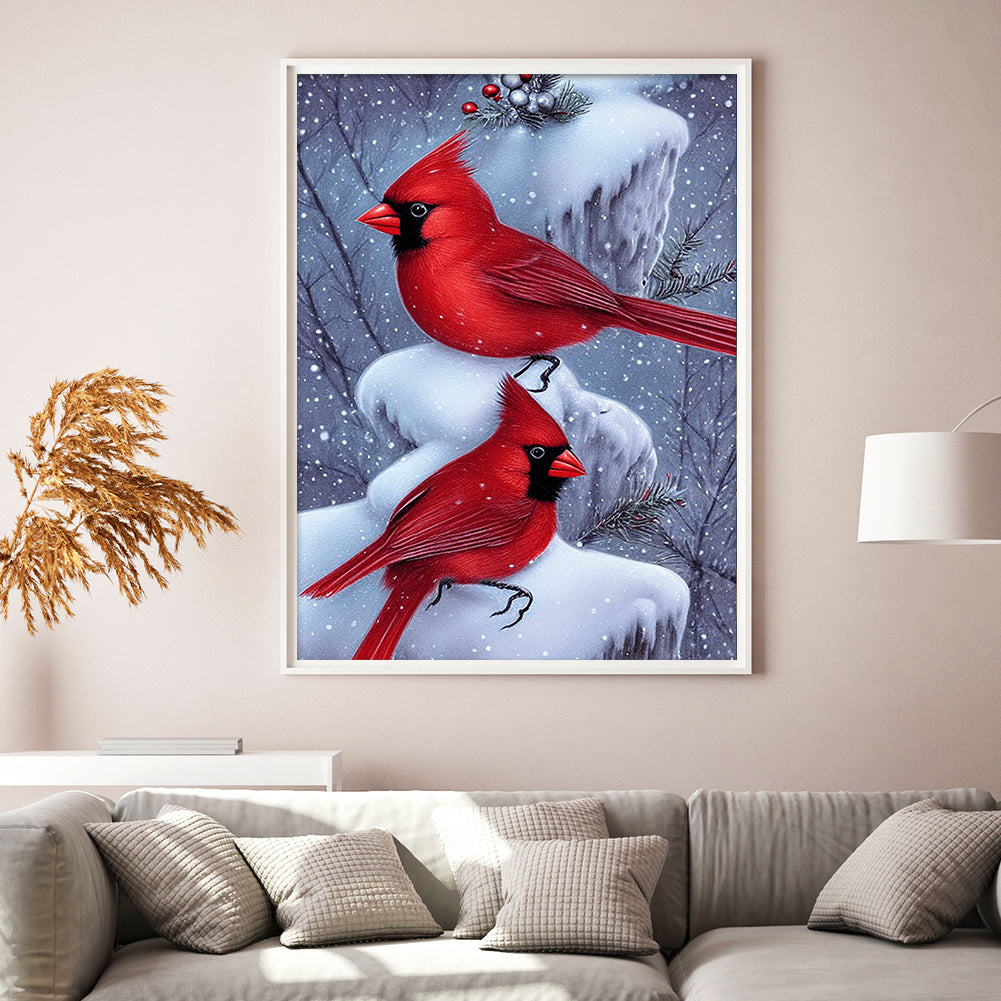 Cardinal Bird - Full Square Drill Diamond Painting 30*40CM
