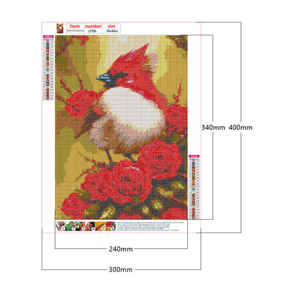 Cardinal Bird - Full Square Drill Diamond Painting 30*40CM