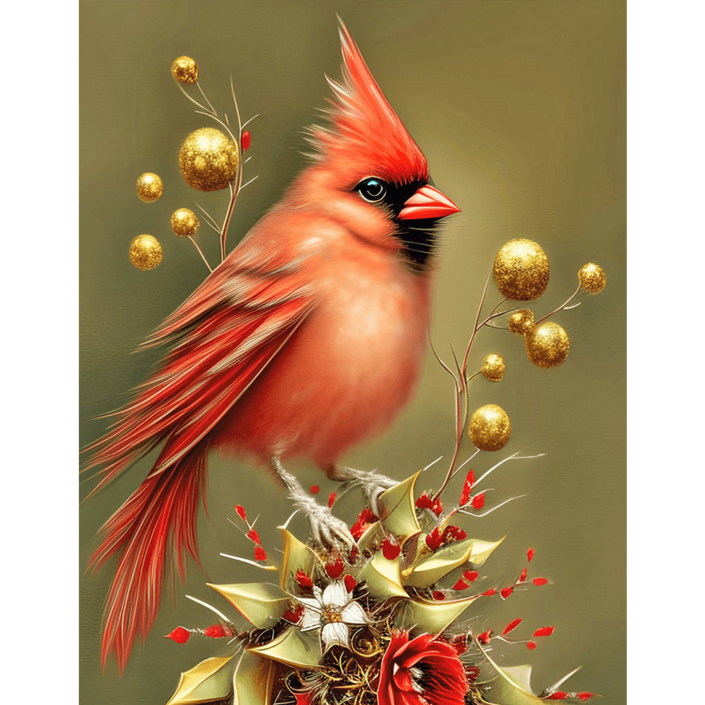Cardinal Bird - Full Square Drill Diamond Painting 30*40CM