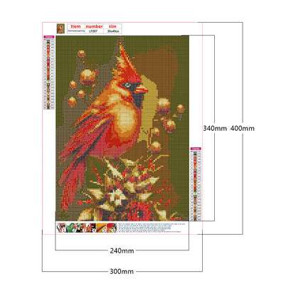 Cardinal Bird - Full Square Drill Diamond Painting 30*40CM
