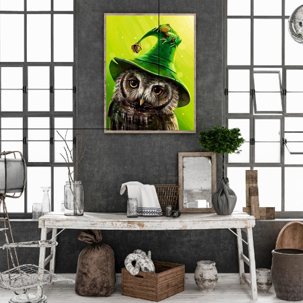 Owl - Full Round Drill Diamond Painting 30*40CM