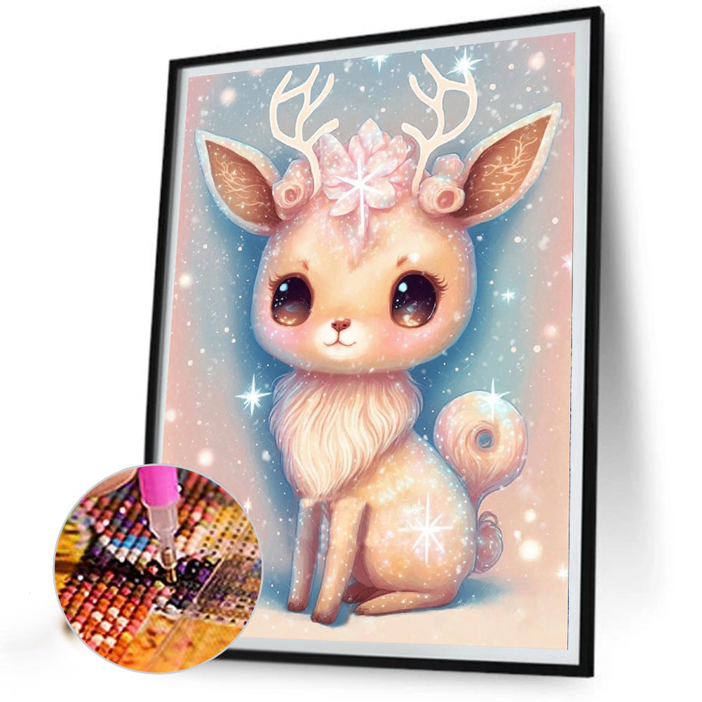 Fantasy Cartoon Sika Deer - Full Round Drill Diamond Painting 30*40CM