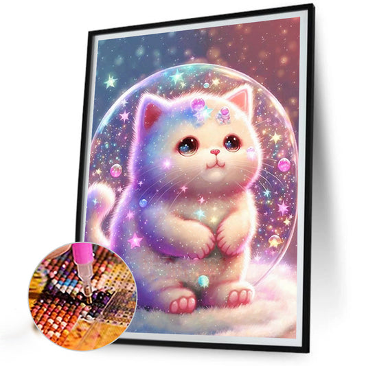 Fantasy Cartoon Kitten - Full Round Drill Diamond Painting 30*40CM