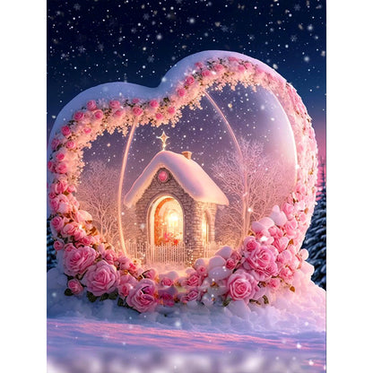 Dreamy Cartoon Love House - Full Round Drill Diamond Painting 30*40CM