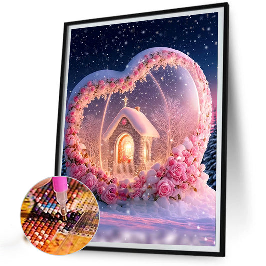Dreamy Cartoon Love House - Full Round Drill Diamond Painting 30*40CM