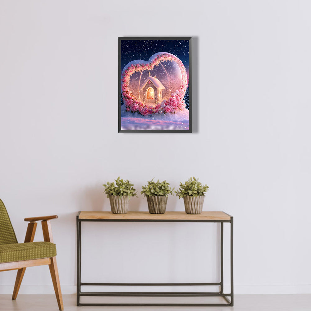 Dreamy Cartoon Love House - Full Round Drill Diamond Painting 30*40CM