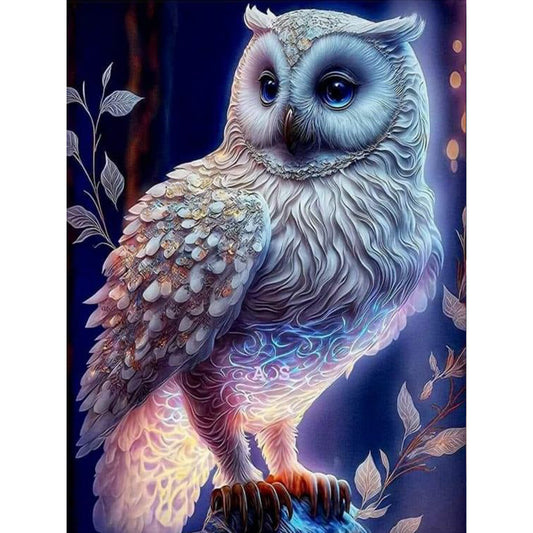 Luminous Owl - Full Round Drill Diamond Painting 30*40CM