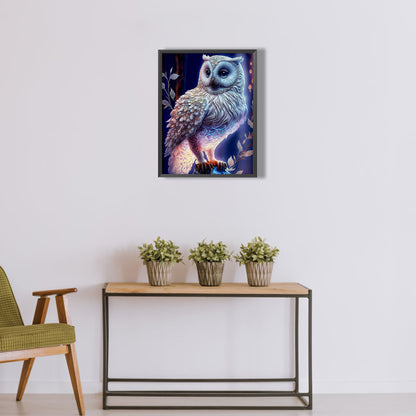 Luminous Owl - Full Round Drill Diamond Painting 30*40CM