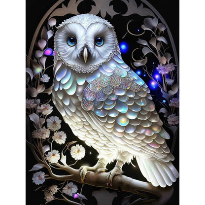 Luminous Owl - Full Round Drill Diamond Painting 30*40CM