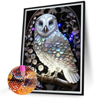 Luminous Owl - Full Round Drill Diamond Painting 30*40CM