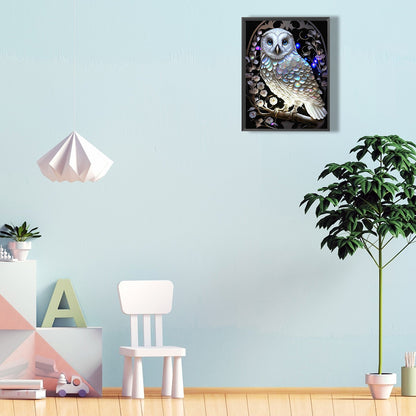 Luminous Owl - Full Round Drill Diamond Painting 30*40CM