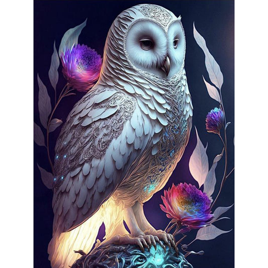 Luminous Owl - Full Round Drill Diamond Painting 30*40CM