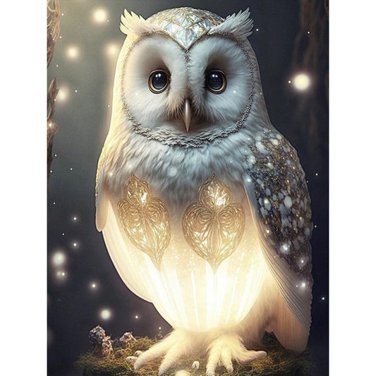 Luminous Owl - Full Round Drill Diamond Painting 30*40CM