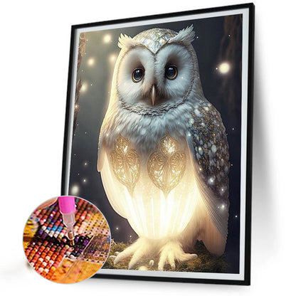 Luminous Owl - Full Round Drill Diamond Painting 30*40CM