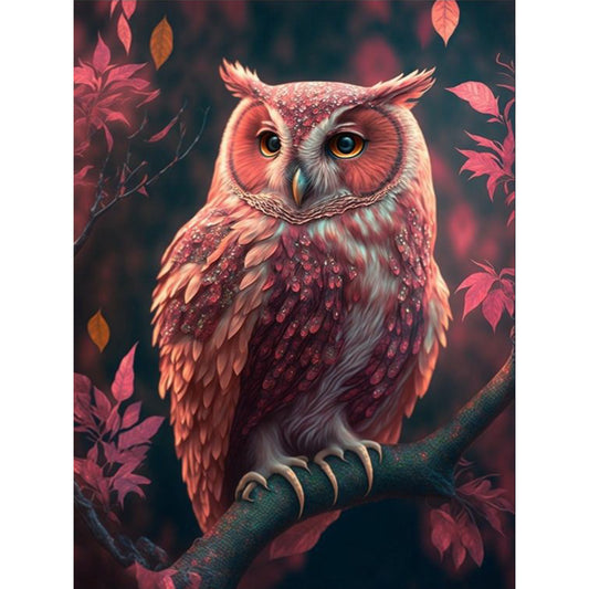 Luminous Owl - Full Round Drill Diamond Painting 30*40CM