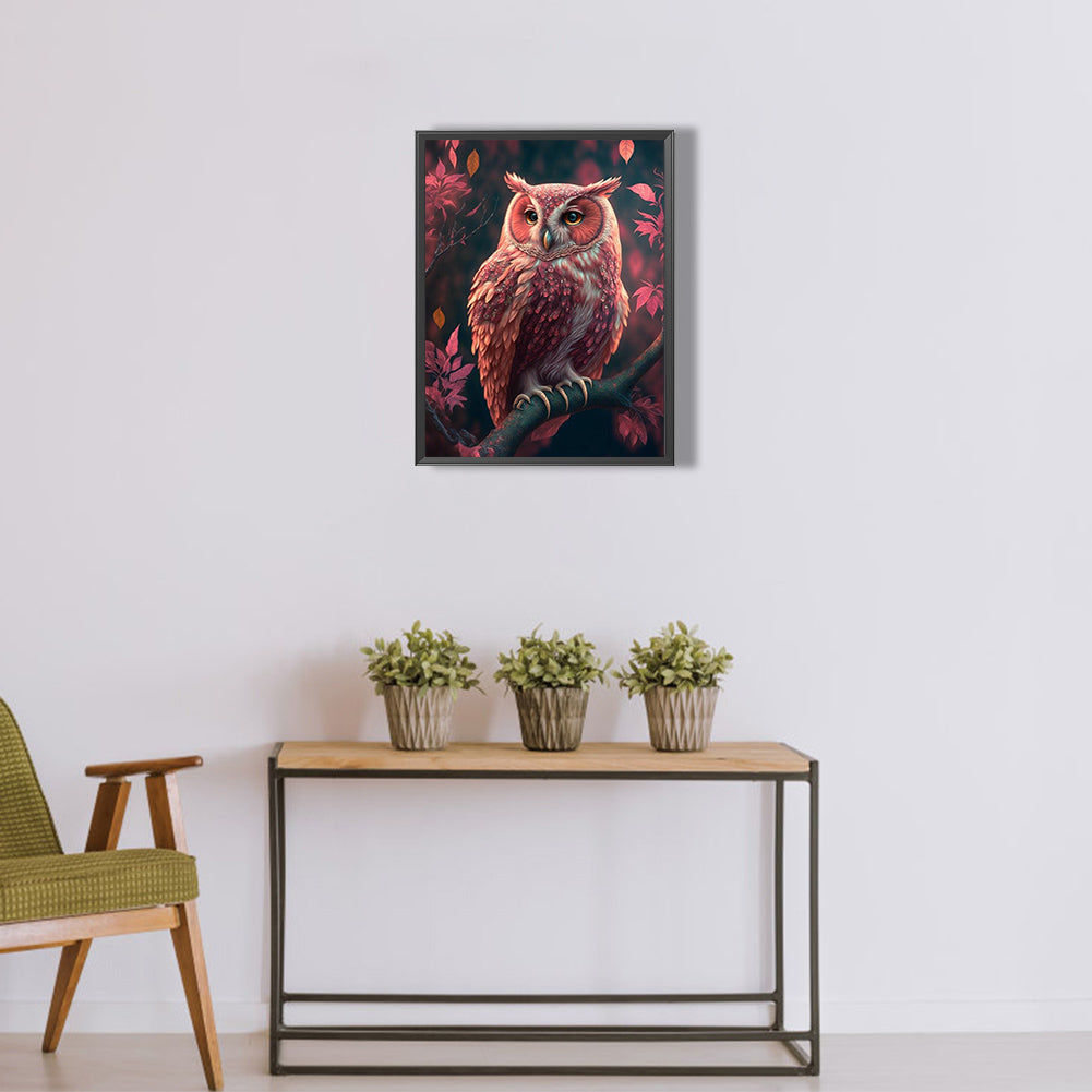 Luminous Owl - Full Round Drill Diamond Painting 30*40CM